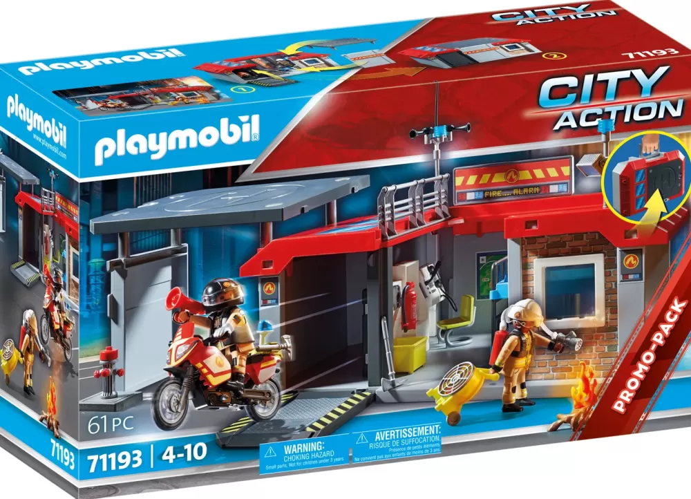 Cheap City Action 71193 Stazione Dei Vigili Del Fuoco Con Motocicletta Giocattolo Da Viaggio Per Bambini Dai 4 Anni In Su Set Costruzioni