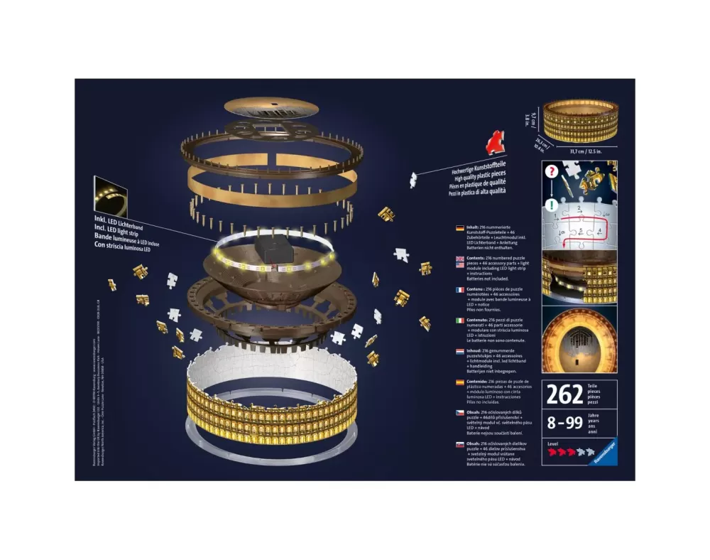 Shop Colosseo Night Edition, Roma, 216 Pezzi, 10+ Anni Puzzle 3D