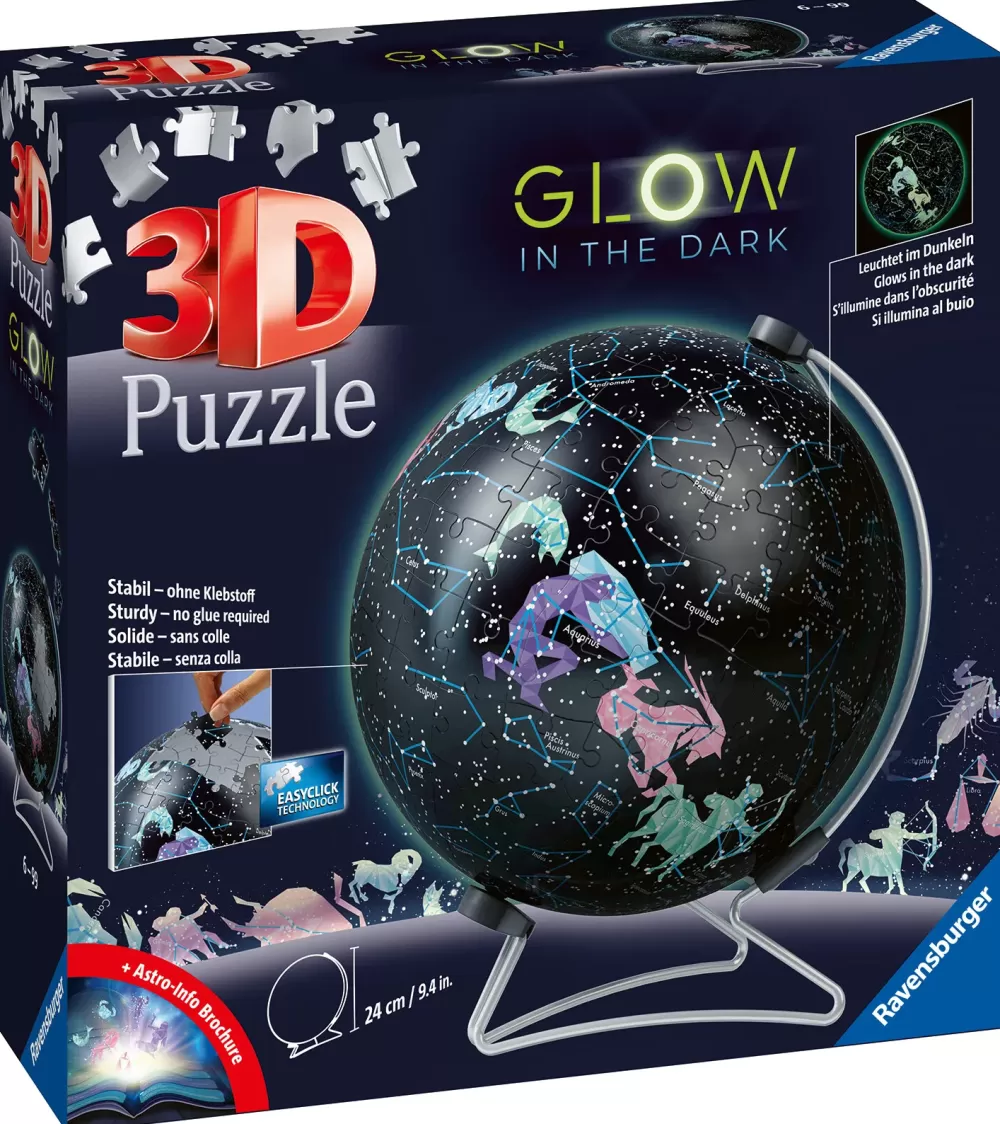 New Globo Glow In The Dark Costellazioni, Impara Al Geografia In Inglese, 180 Pezzi, 6+ Anni Puzzle 3D