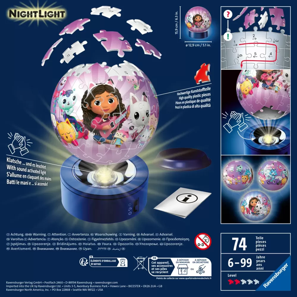 Discount Nightlamp Gabby'S Dollhouse, Night Lamp, 72 Pezzi, 6+ Anni Puzzle 3D