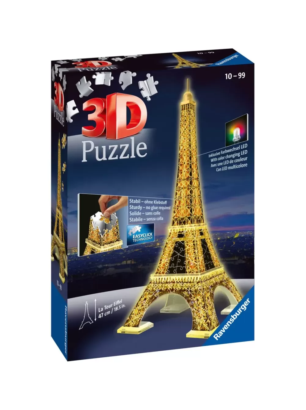 Sale Tour Eiffel Night Edition, Parigi, 216 Pezzi, 10+ Anni Puzzle 3D