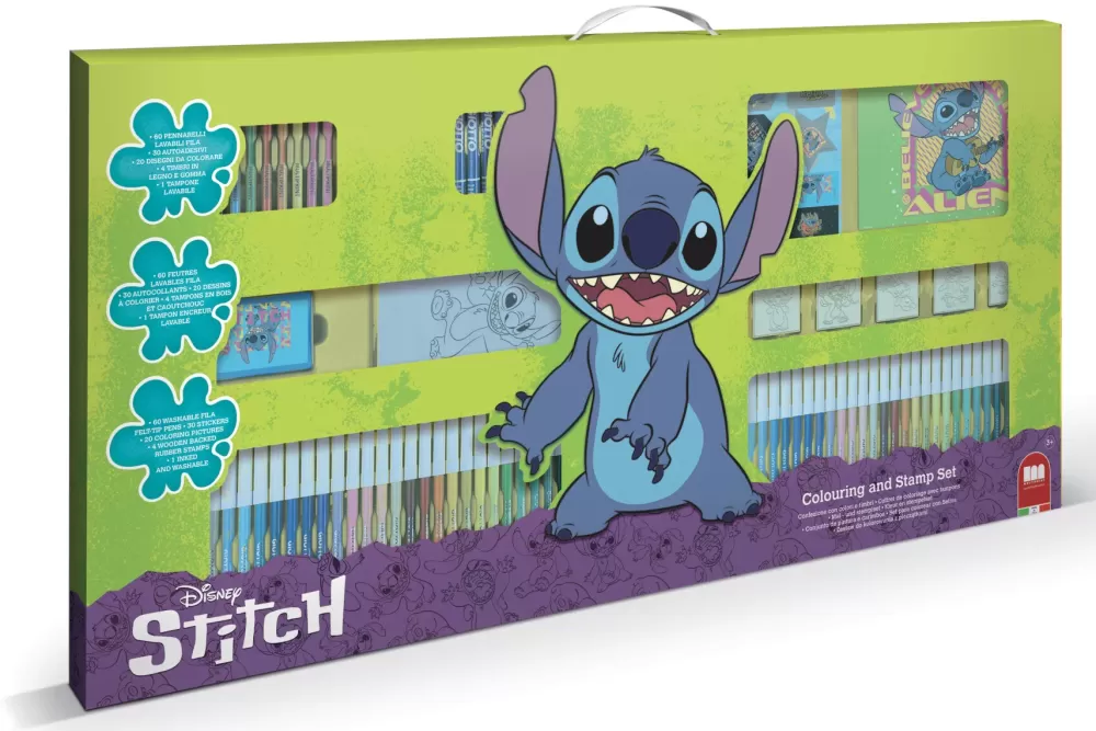 Hot Set Mega Maxi Coloring Stitch Attivita Creativa Con Timbri E Colori Kit Artistici E Pittura