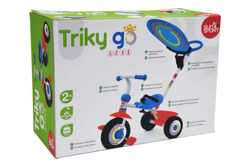 Best Triciclo Regolabile Con Ruote Libere E Maniglione Per Bambini Dai 10 Mesi | Cestino Inclinabile, Capote Parasole E Massimo Di 20Kg Tricicli E Balance Bikes